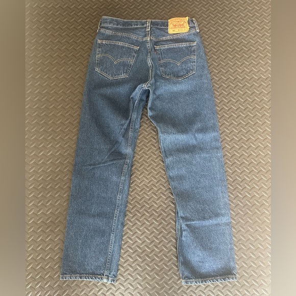 VTG Levis 501 Jeans Men’s 33x30 Blue Regular Straight Button Fly Dark Wash Denim - Picture 2 of 8